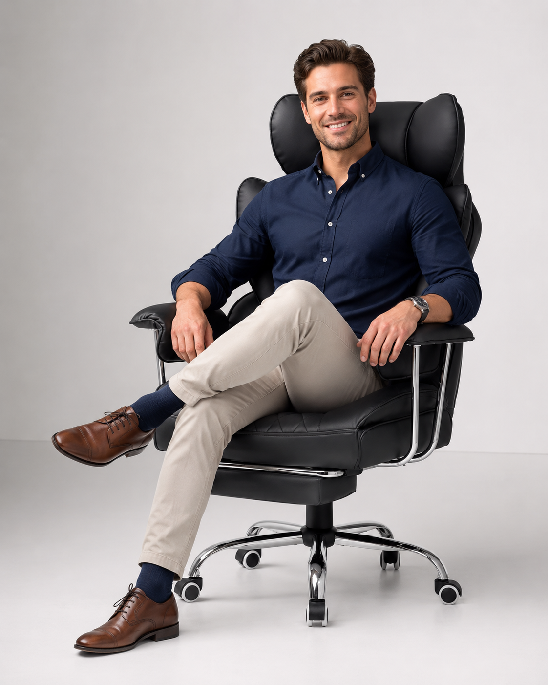 Luxury Executive Office Chair with Padded Leather Support