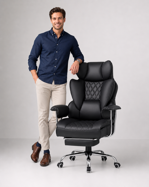 Luxury Executive Office Chair with Padded Leather Support