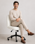 Modern Armless Swivel Office Chair with Channel Stitching