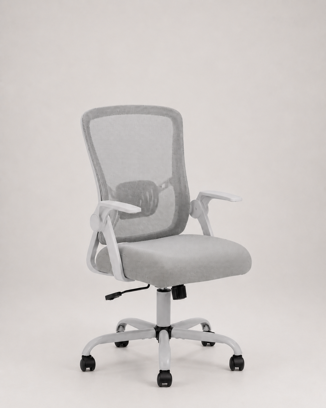 Light Gray Mesh Office Chair with Ergonomic Lumbar Support