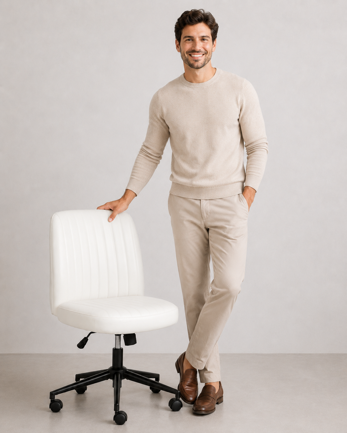 Modern Armless Swivel Office Chair