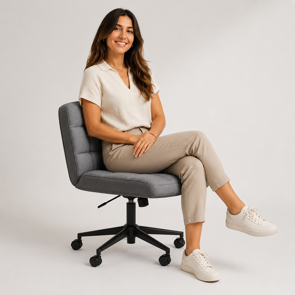 Modern Tufted Swivel Office Chair