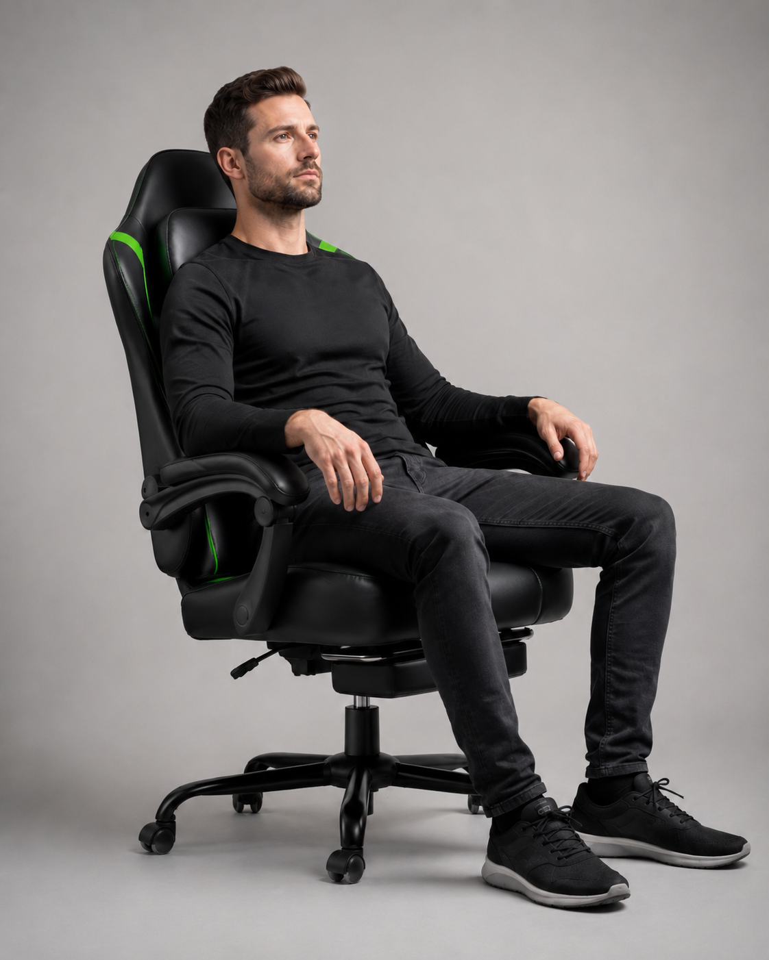 High-Back Gaming Chair Black Green